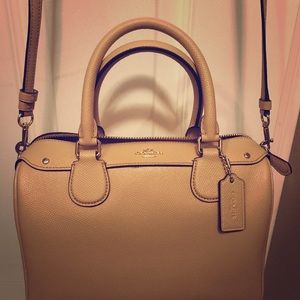 Coach small satchel purse in pale pink